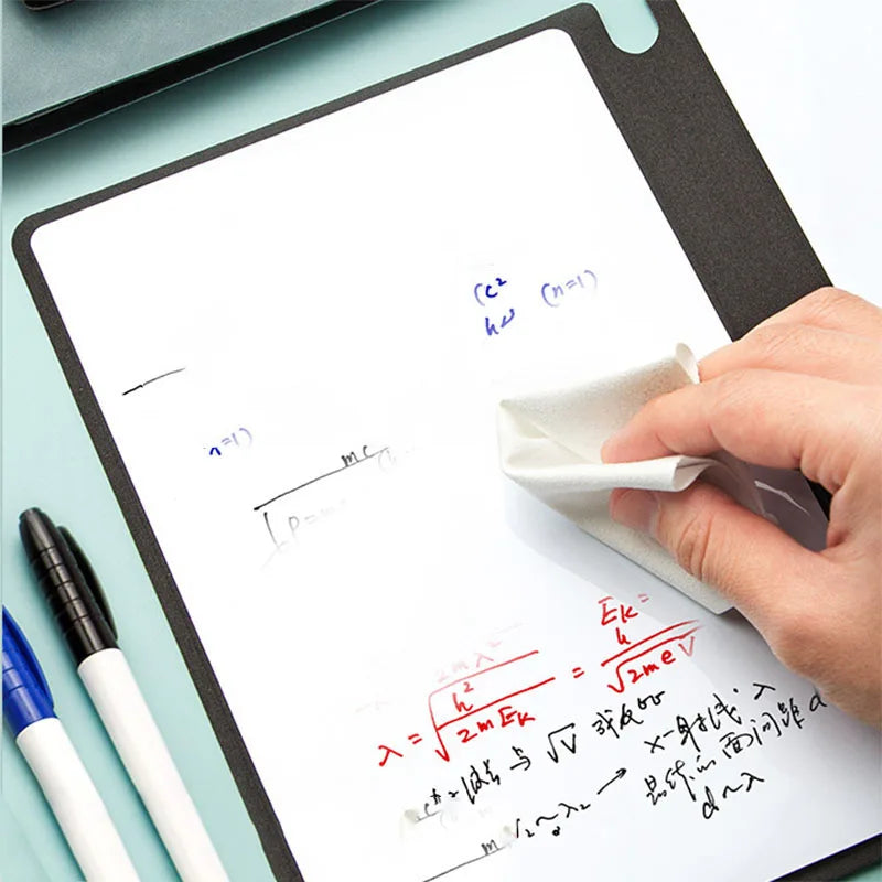 1 Pcs Reusable Whiteboard Notebook Set With Whiteboard Pen Erasing Cloth Leather Memo Pad Weekly Planner Portable Stylish Office Oasis Select