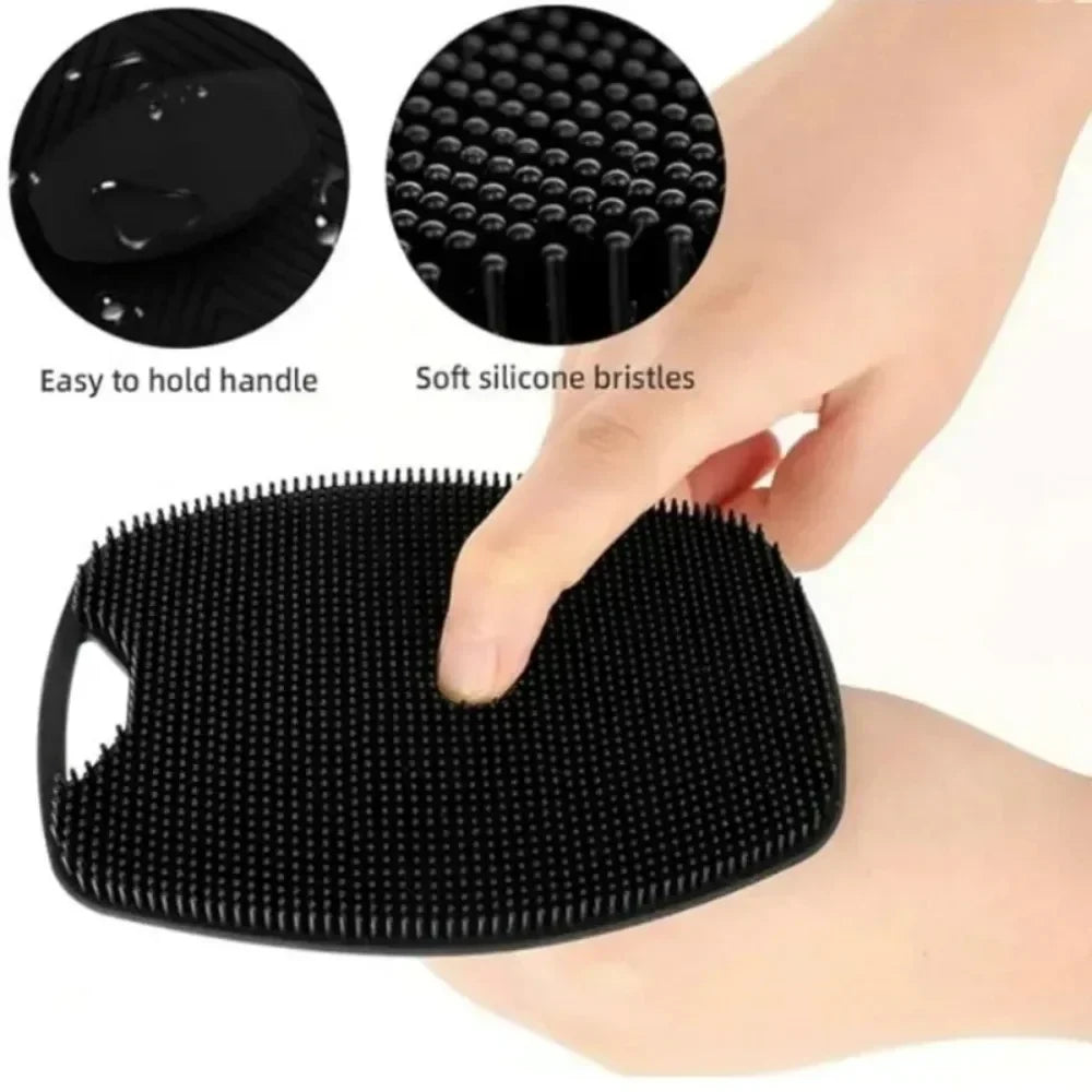 Soft Silicone Body Scrubber Handheld Shower Cleansing Brush Gentle Exfoliating Massage Kinds Skin Brush Portable Hair Baby Scrub Oasis Select