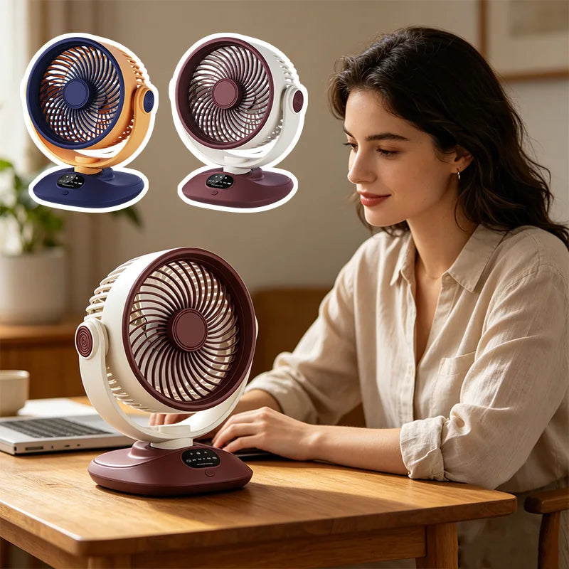 USB Desktop Fan – Quiet 3-Speed Oscillating Mini Table Fan