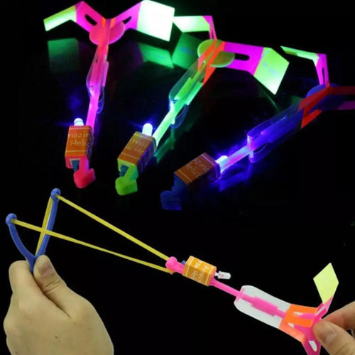 10pcs Led Light Rockets - Bright Flying Toys with Slingshot Launchers, Party Favors for Birthdays, Halloween, Christmas Oasis Select