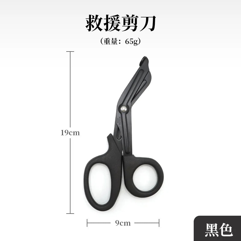 Tactical EMT Paramedic Survival Rescue Scissors - Trauma Emergency First Aid Shears for Wound Treatment with Gauze Outdoor Oasis Select black