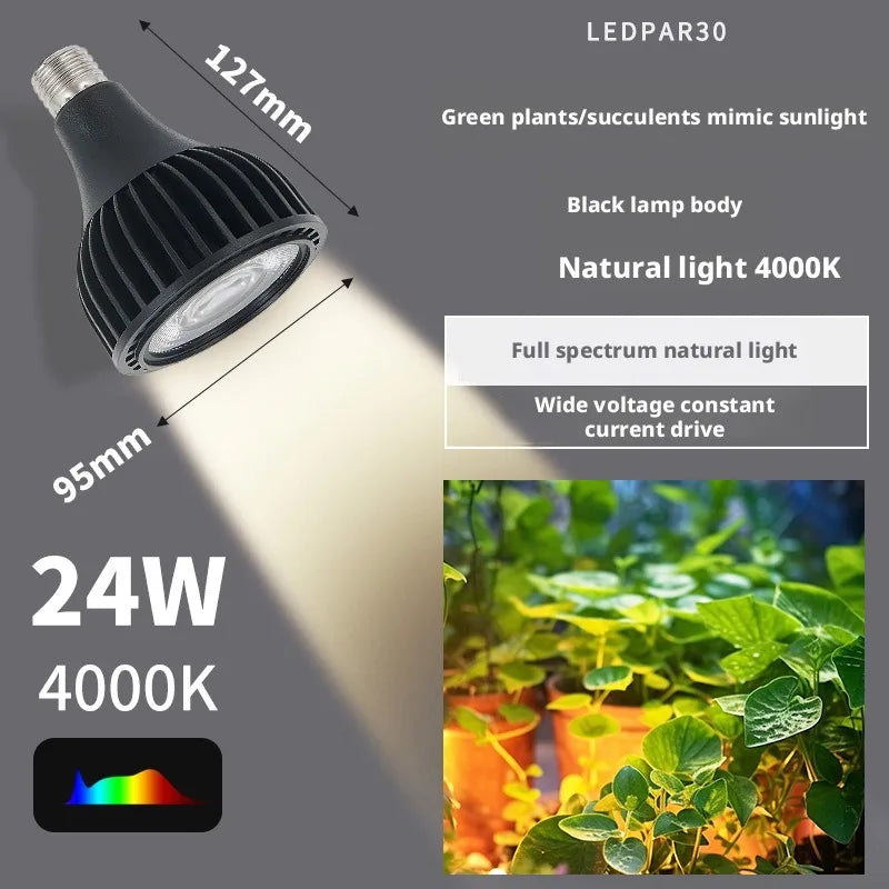 SHINEKNOT 30W Full Spectrum COB LED Plant Grow Light E27