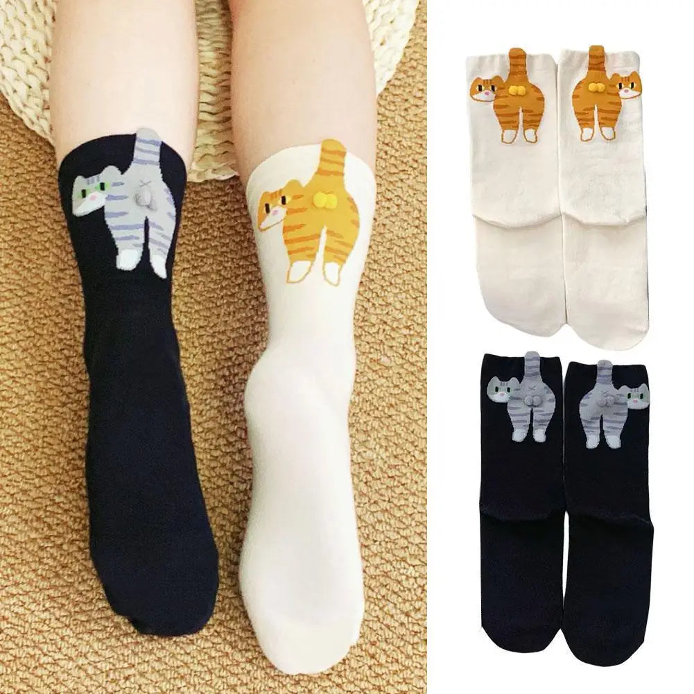 Cute Cat Novelty Socks – Soft Cotton Fun Gift for Women Novelty Socks Oasis Select