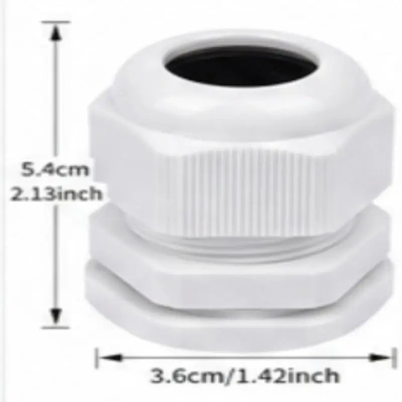 10Pcs Waterproof Cable Gland, IP68 Cable Entry, PG25 Nylon Plastic Connector White & Black for 3-6.5mm Cable Oasis Select