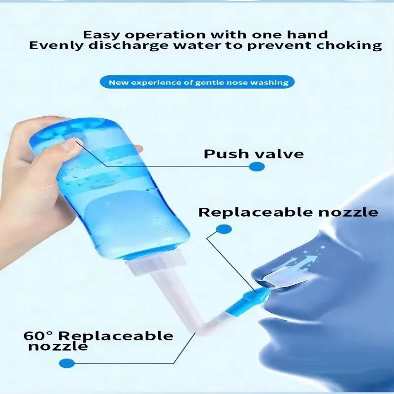 1 Piece Nasal Wash Bottle 300ml Adult And Children Nasal Cavity And Nasal Wash Bottle Physiological Saline Rhinitis Manual Oasis Select