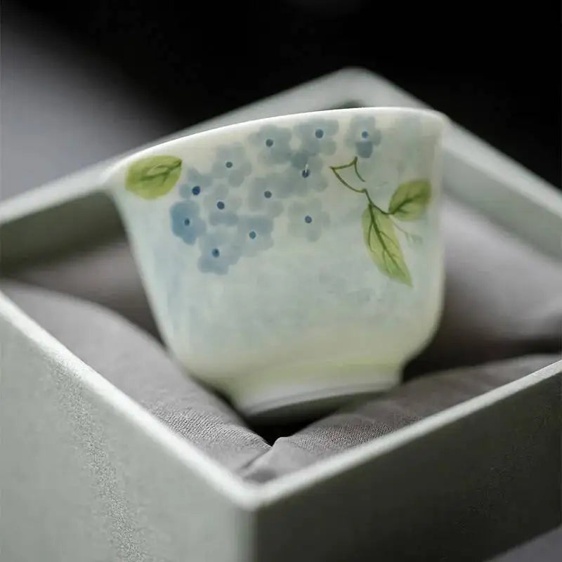 Green Blue Wind Chime Jade Tea Cup Hand-painted Ceramic Tea Cup Single Cup Oasis Select