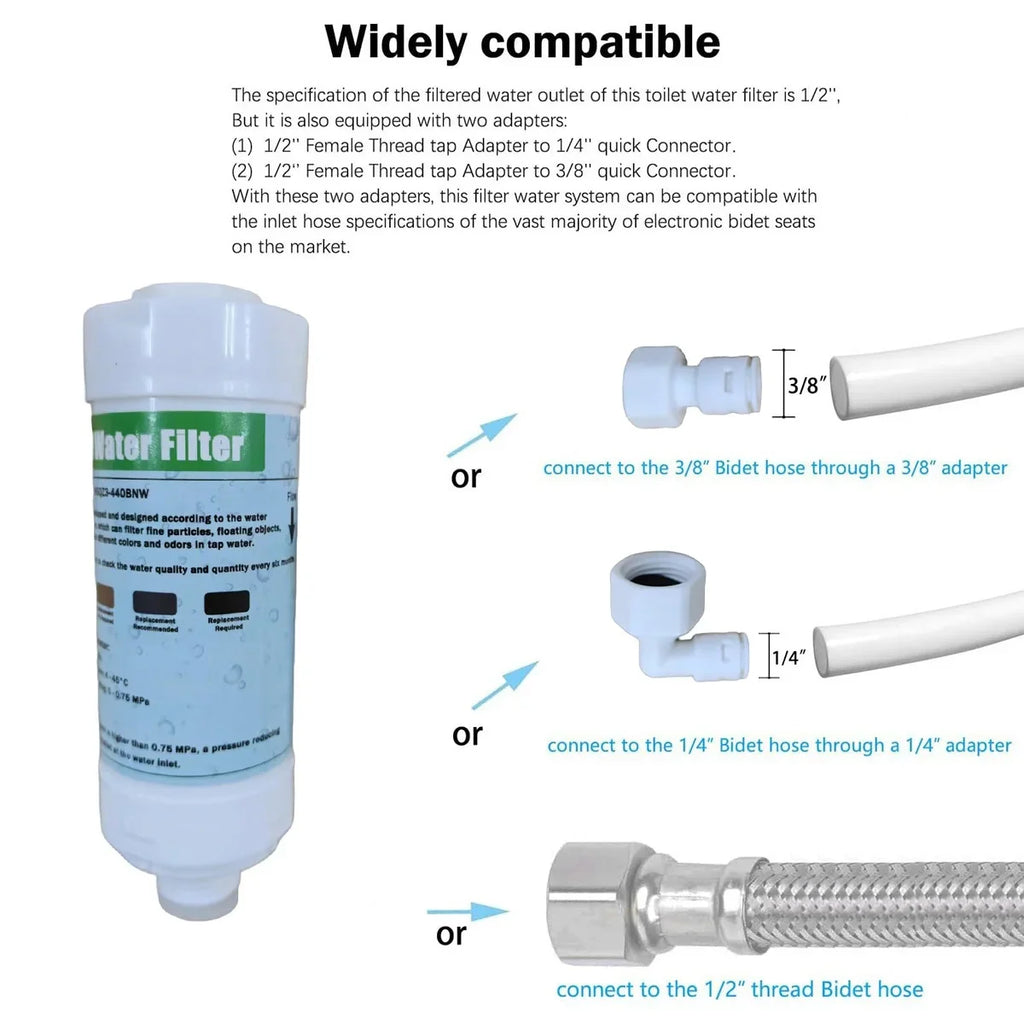 Intelligent toilet filter Pre filter at the inlet of the body cleaner One/Two piece set 1/2 "1/4" 3/8 "Bidet water connector Oasis Select