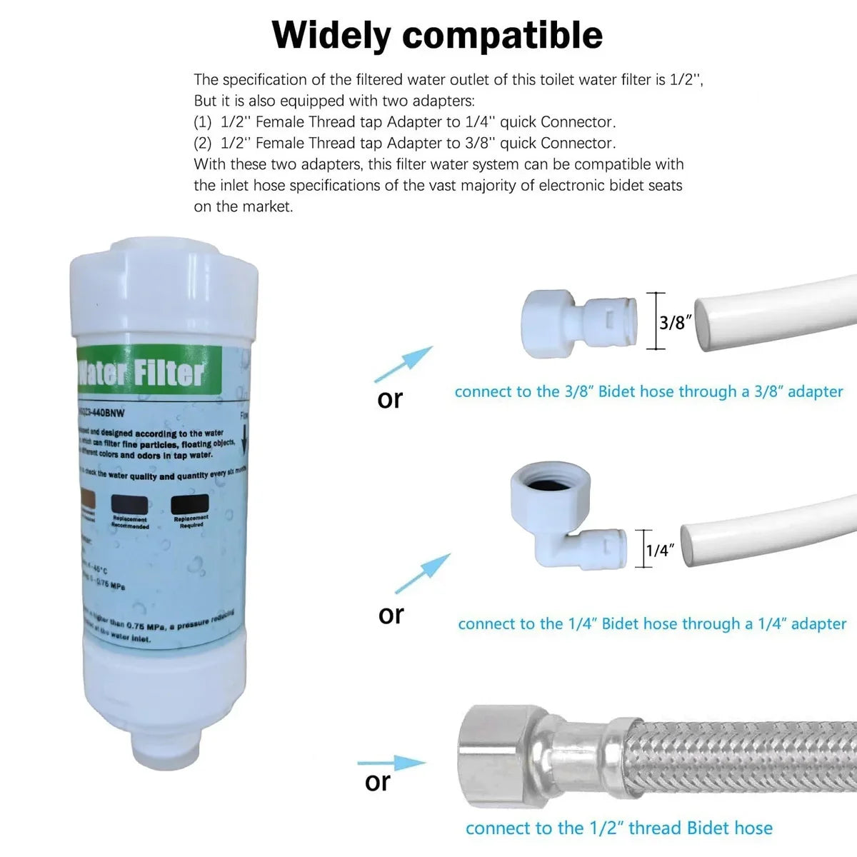 Intelligent toilet filter Pre filter at the inlet of the body cleaner One/Two piece set 1/2 "1/4" 3/8 "Bidet water connector Oasis Select