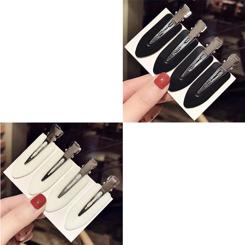 4/8/12pcs No Bend Seamless Hair Clips Side Bangs Barrette Makeup Washing Face Accessories Women Girls Styling Hairpins Oasis Select Black4-White4