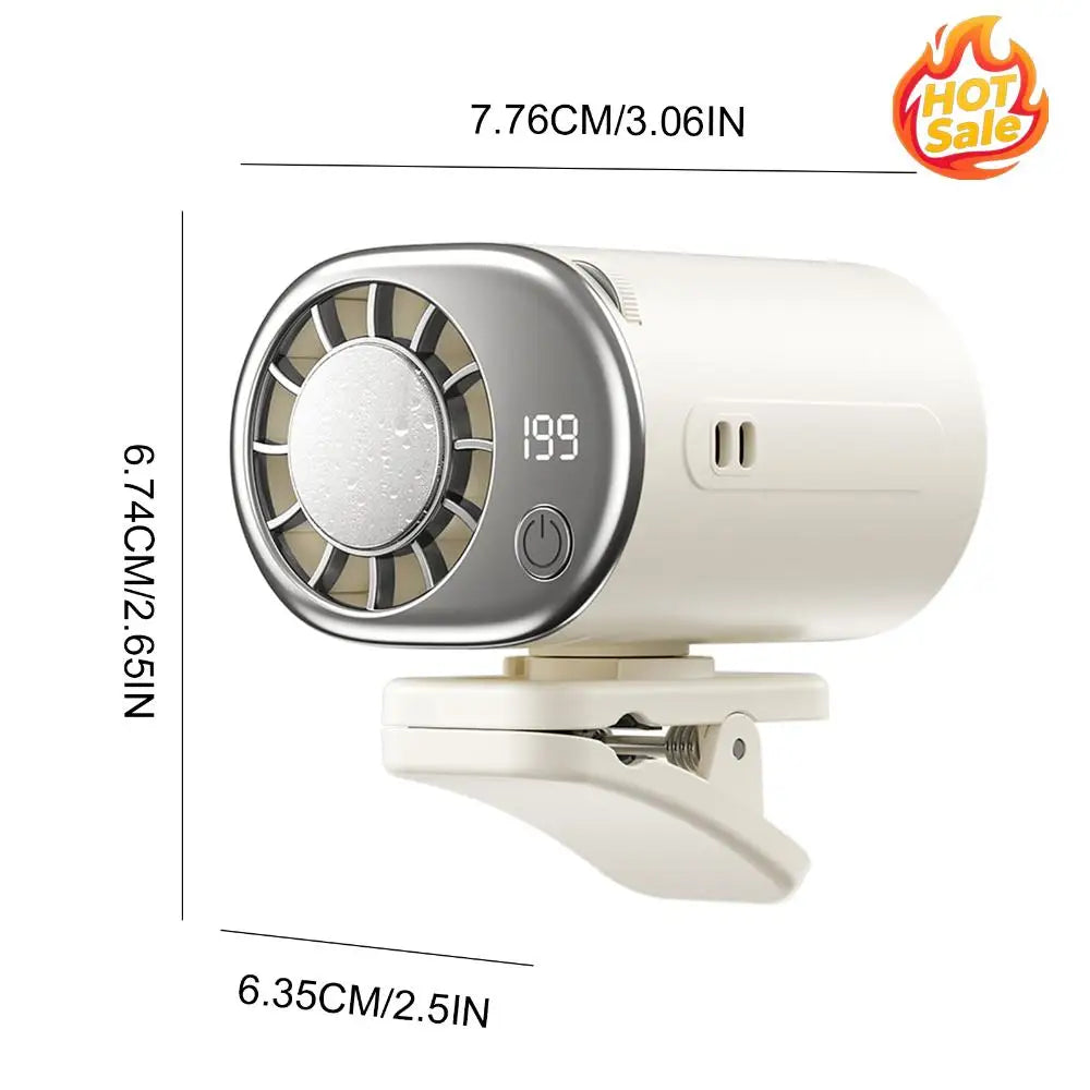USB Backseat Cooling Fan with LED Display Car Clamp Cooler Rotatable Fan 360° Rotation for Infant Kids Dogs Summer Road Trips Oasis Select