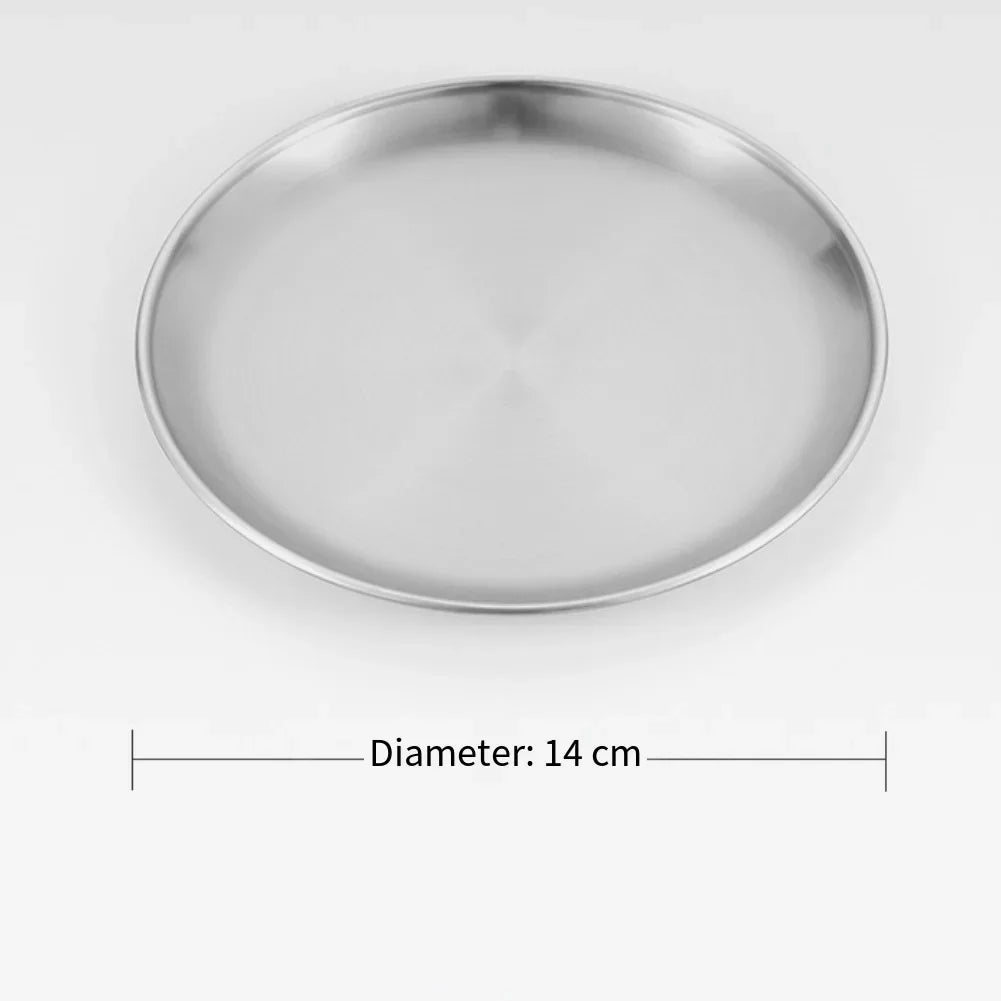 Stainless Steel Plates Korean Style Grilled Meat Plates BBQ Meat Plate Vegetable Fruit Storage Tray Picnic Dishes Cookware Oasis Select