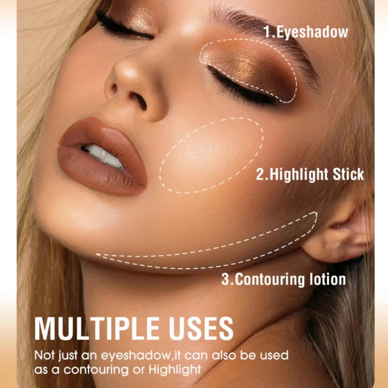 Langmanni 16 Metallic Eyeshadow Sticks – 8 Colors, Waterproof