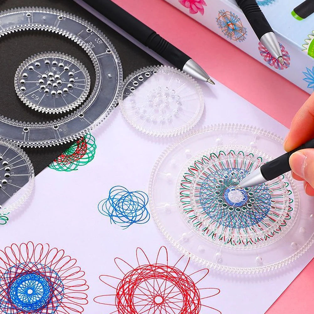 22-Piece Spirograph Ruler Set – Geometric Drawing Art Tool Kit