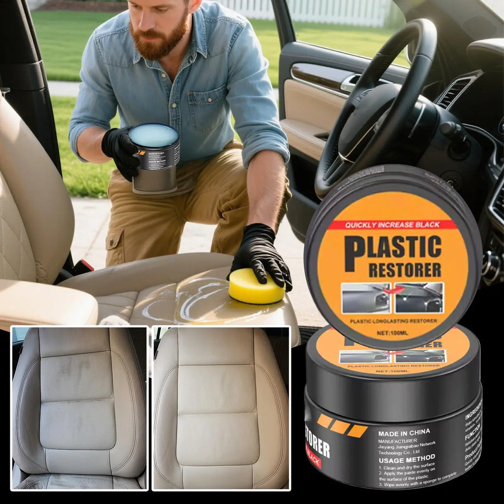 Leather Restorer Paste Renewal Wax Car Interior Leather Care Cleaning Cream Auto Shine Cleaner Long-Lasting Protection Cream Oasis Select