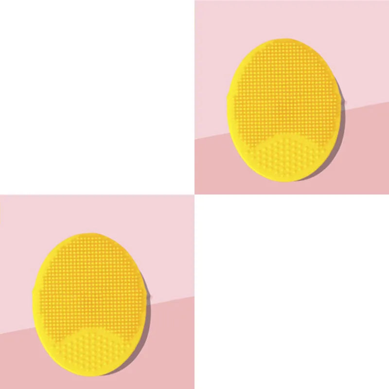 1/2/3/4pcs Silicone Face Wash Brush Clean Pores Baby Shampoo Brush Baby Bath Brush Soft Hair Round Shampoo Comb Home Use Oasis Select 2pcs yellow