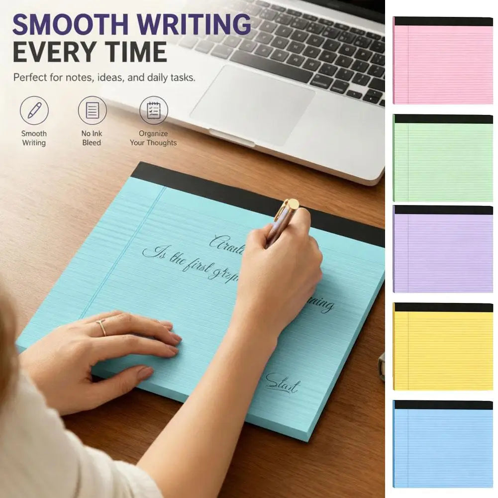 Writing Pad A5 Lined Notebook Colorful Note Paper Stationery Supplies for Students Kids Teachers Office Desk Organization Oasis Select