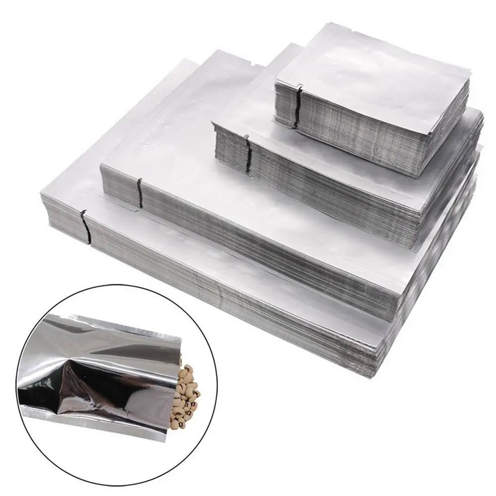 100Pcs Vacuum Seal Bags Aluminium Foil Bags Waterproof Storage Pouches Food Grade Vacuum Sealer Saran Wrap Kitchen Supplies Oasis Select