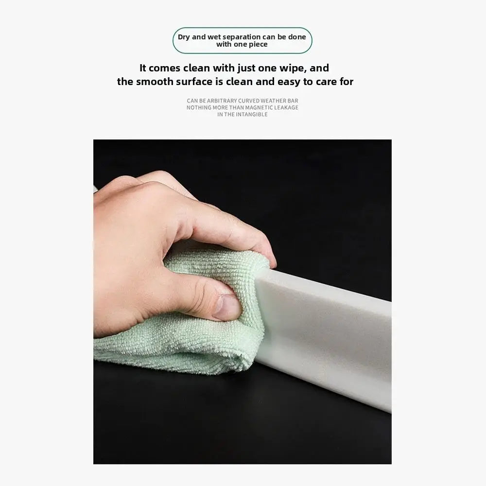 Self Adhesive Water Barrier Strip Collapsible Design Flexible Silicone Waterproof Collapsible Shower Threshold Oasis Select