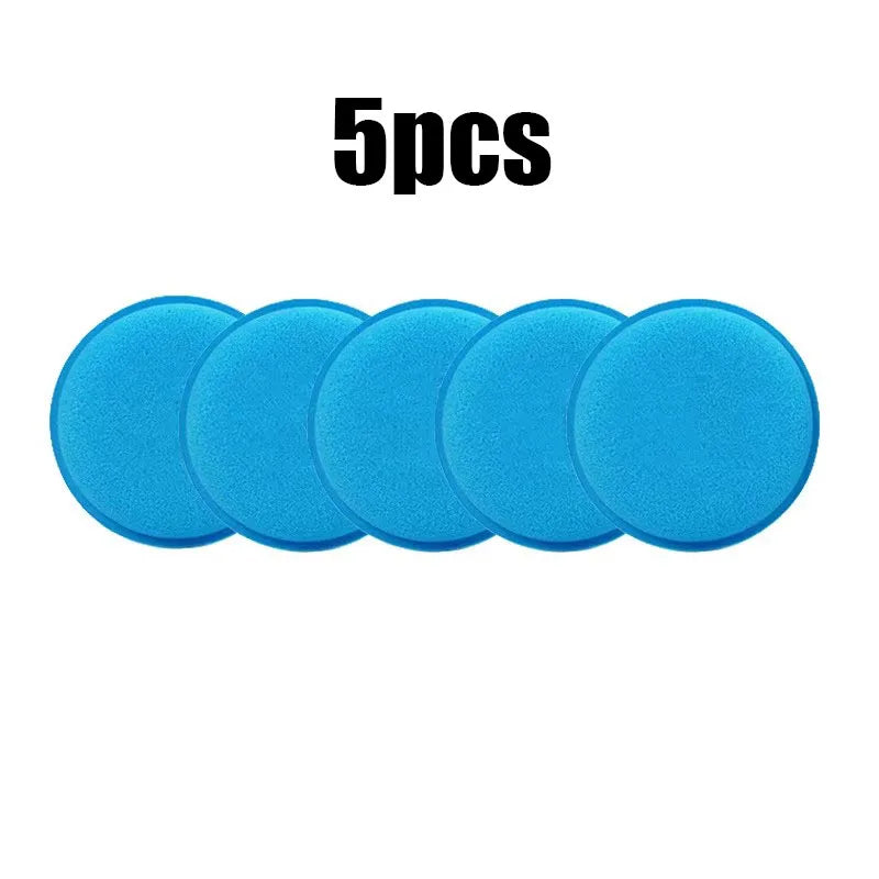 5/15pcs Car Detailing Sponge High Density Foam Applicator Pad Round Polishing Wiping Cleaning Tool For Auto Car Wash Supplies Oasis Select 5pcs Blue