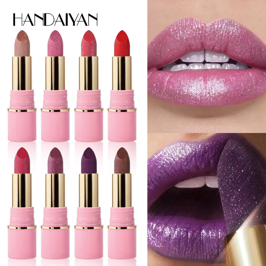 Handaiyan Glitter Diamond Lipstick – 8 Shades, Waterproof