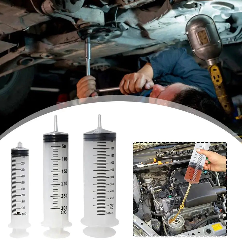 100/300/550ml Syringe Large Syringes Reusable Needle Barrel Oil Pump with Scale Oil Suction Vacuum Syringe Pistol Pump Extractor Oasis Select