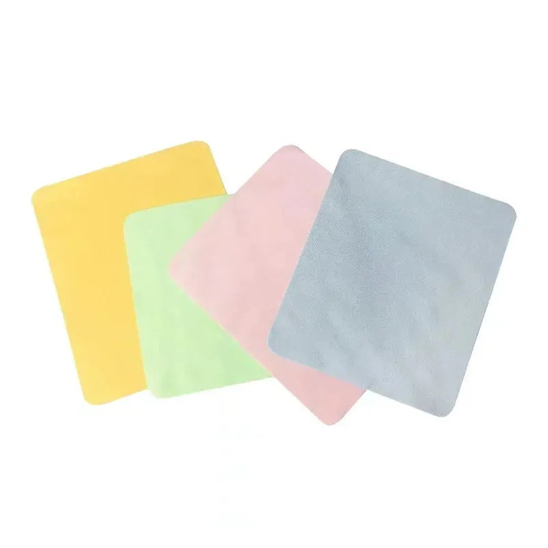 5pcs Suede Glasses Cloth Solid Color Microfiber Glasses Cleaner Cleaning Wipes Lens Phone Screen Microfiber Cleaning Cloth Male Oasis Select