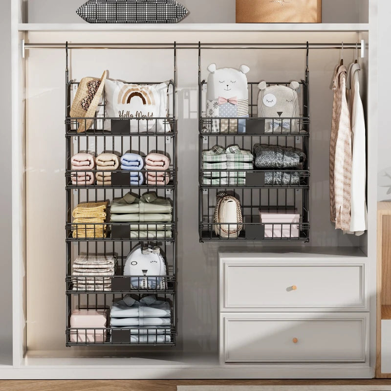 Wardrobe Storage Rack Suspended Layered Shelf Clothes Bags Organizing Basket Foldable Disassembly Storage Basket Oasis Select