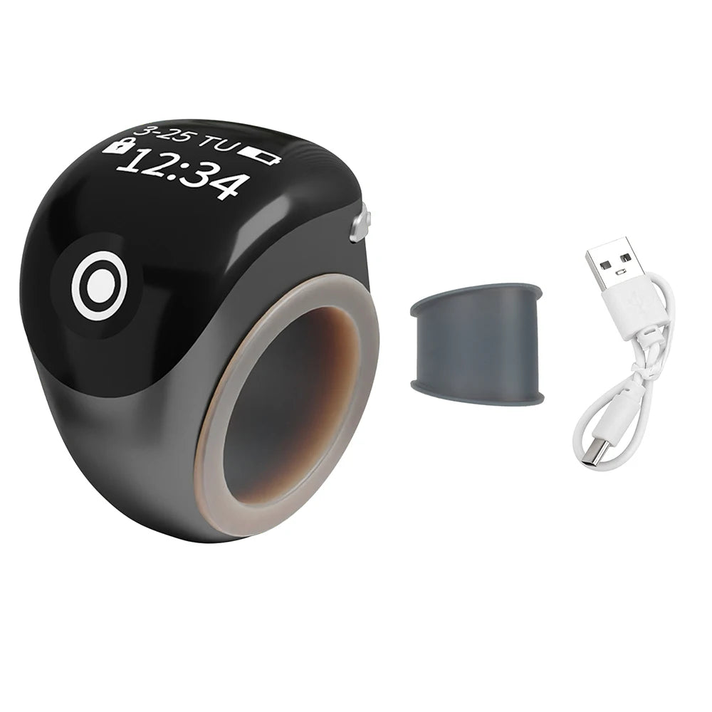 S8pro Smart APP Counting Finger Counter OLED Display 120mah Battery Type-C Smart Ring Bluetooth Electronic Counter Oasis Select Black