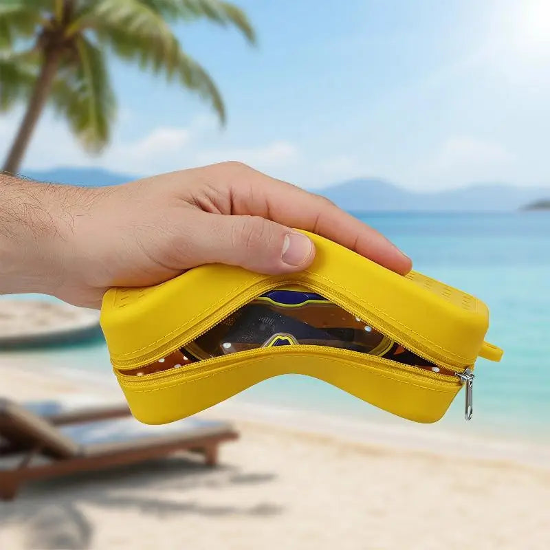 Portable Silicone Swim Goggle Case Perforated Breathable Eyeglasses Storage Bag Durable Swimming Goggles Protection Travel Use Oasis Select