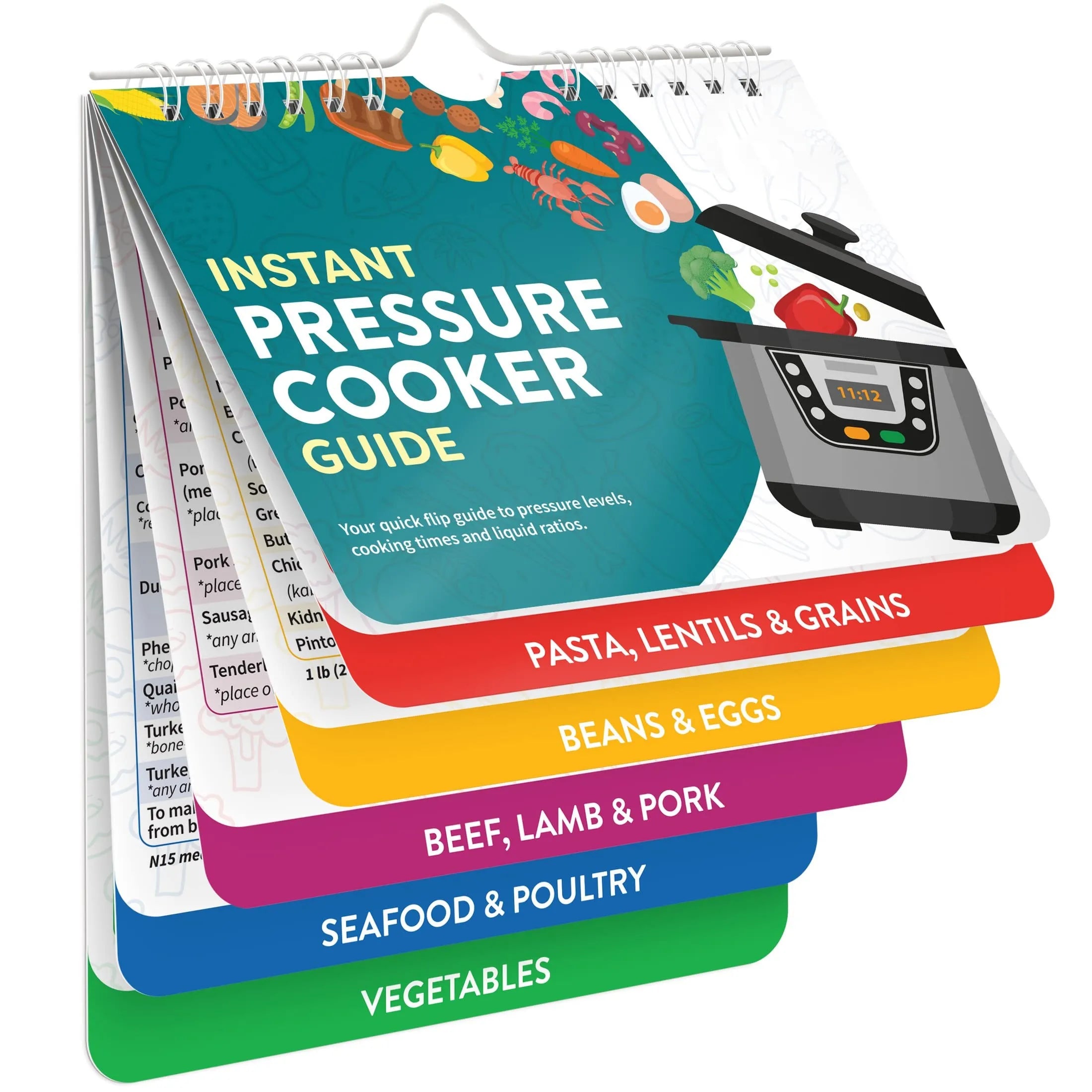 Air Fryer Cookbook Magnetic Cheat Sheet, Guide Booklet, Cookbooks Instant Accessories Oven Cooking Pot Temp Times Chart Oasis Select INSTESSURE