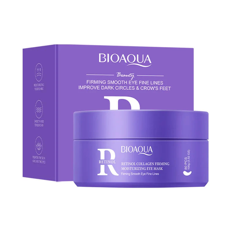 Bioaoua Collagen Eye Patches 80 Pcs – Hydrating & Brightening Eye Mask Patches Oasis Select Dark Brown