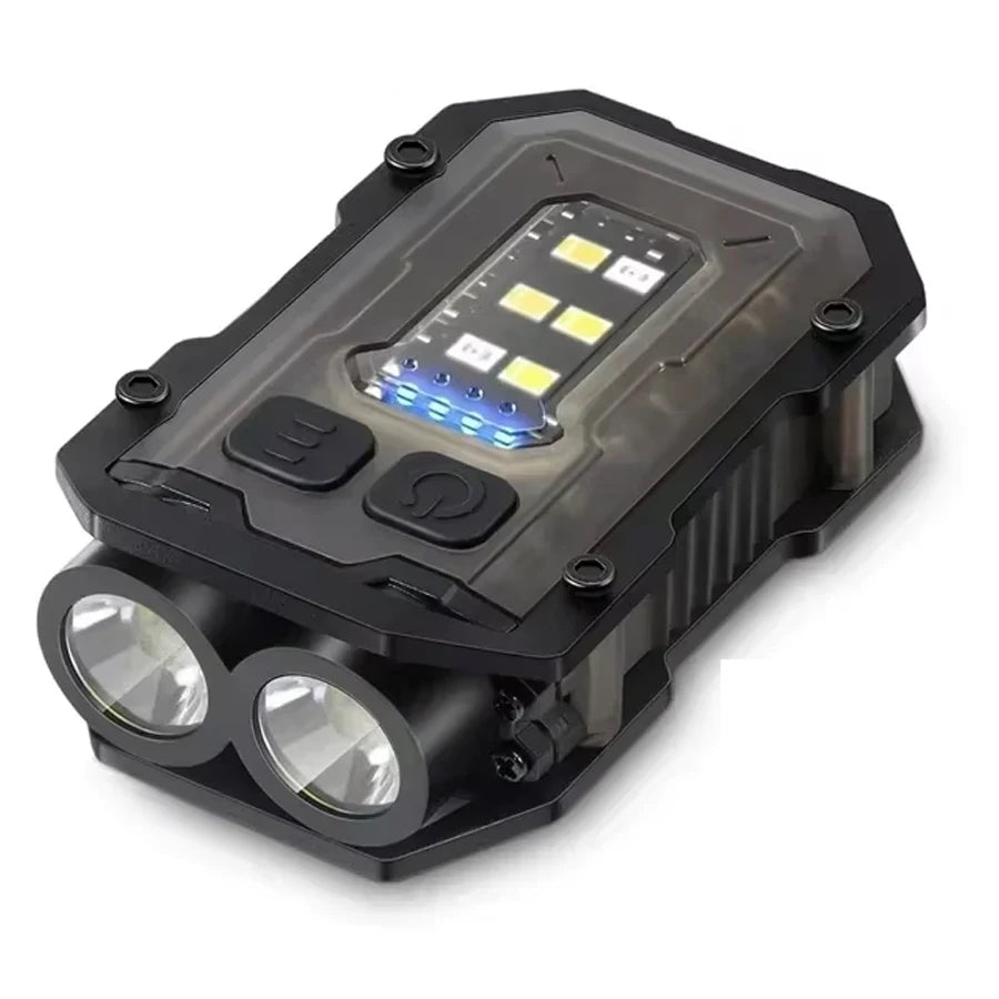 Portable LED Flashlight Super Bright Mini Rechargeable LED Tail Magnet Torch with COB Side Emergency Light for Camping Hiking Oasis Select Black ABS Fixed Focus