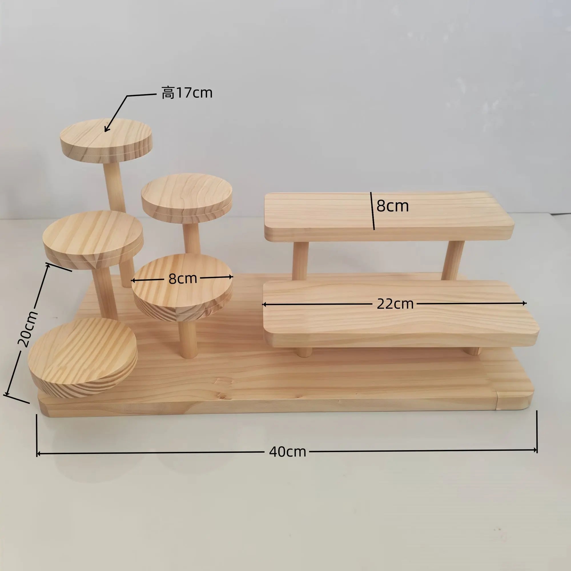 Wooden Display Stand – Jewelry, Succulents, Pastry & More
