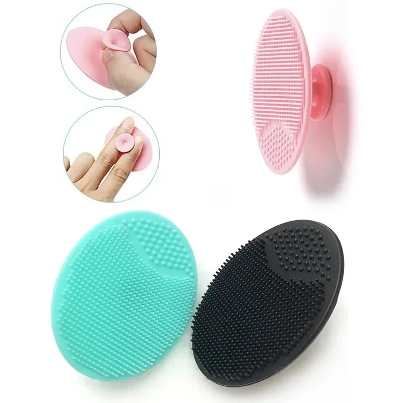 1/2/3/4pcs Silicone Face Wash Brush Clean Pores Baby Shampoo Brush Baby Bath Brush Soft Hair Round Shampoo Comb Home Use Oasis Select