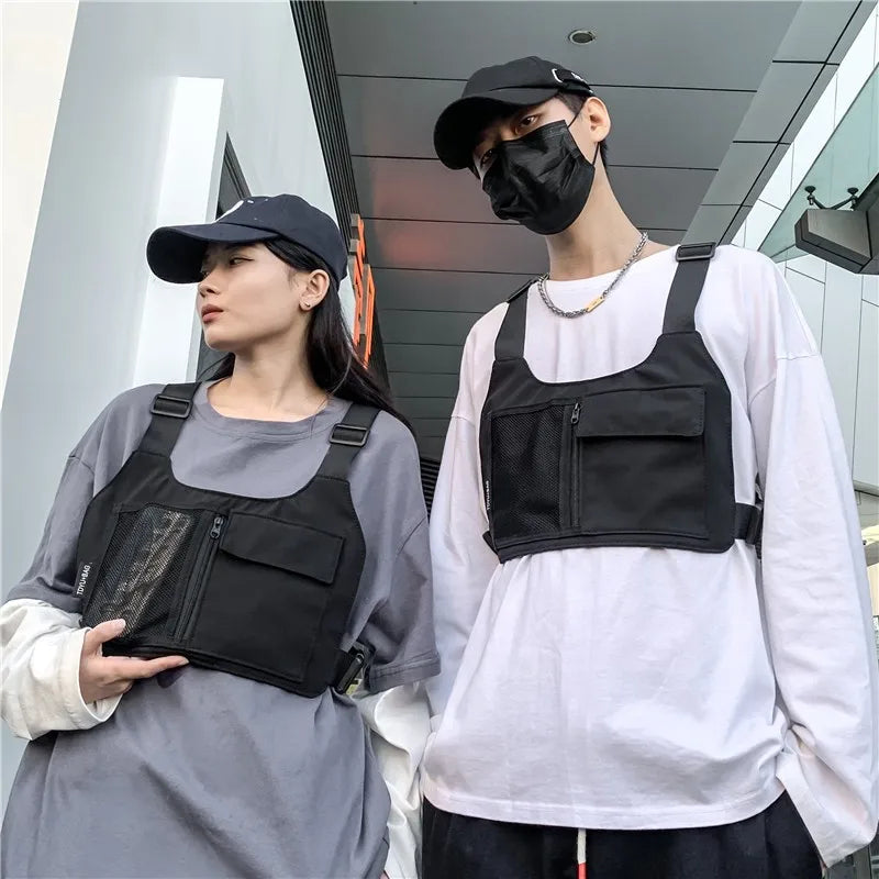 Unisex Hip-Hop Streetwear Chest Rig Bag High Quality Nylon Multi-function Tactical Vest Backpack for Outdoor Sports Travel Oasis Select