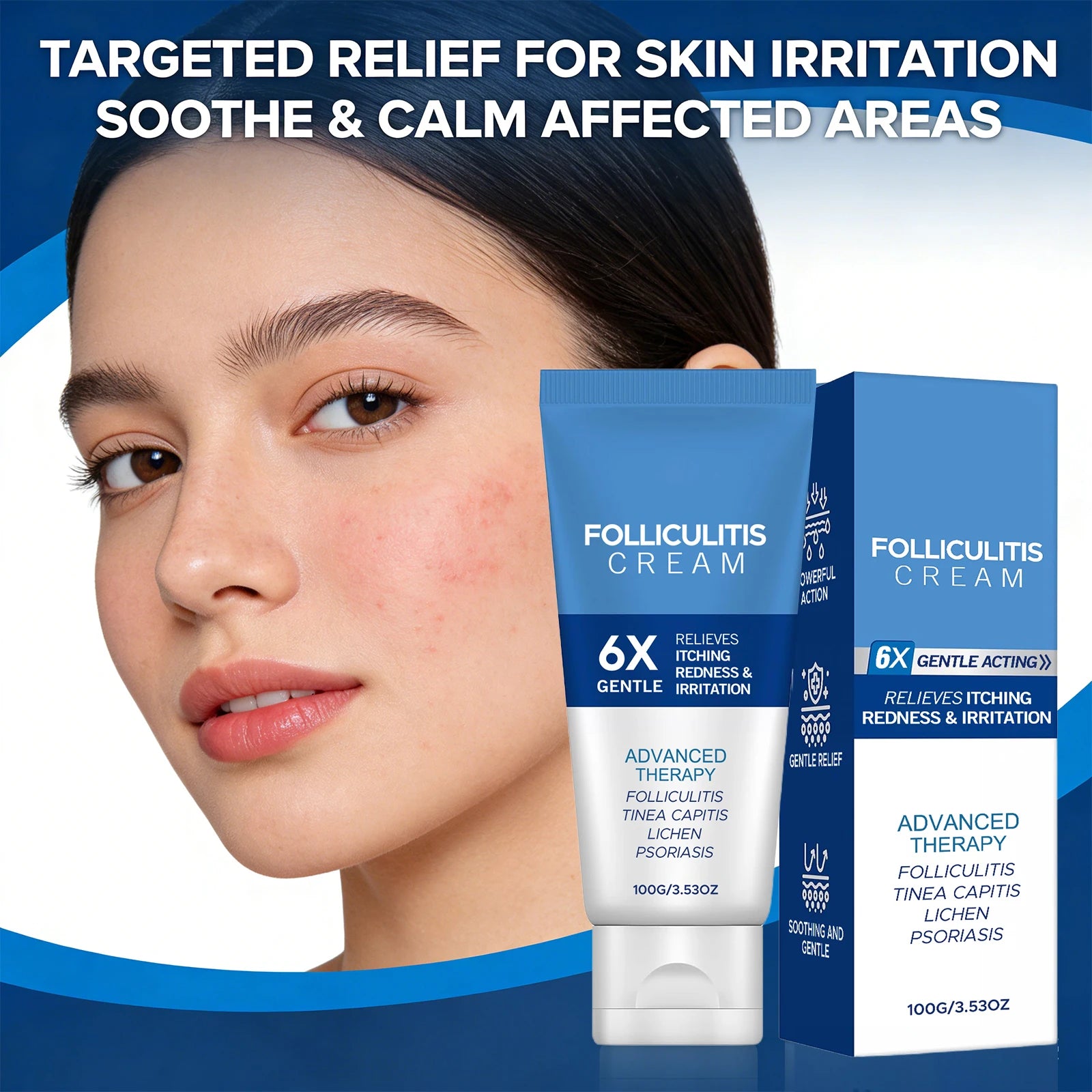 Folliculitis Cream Reduce Redness Relieve Itching Soothing Stimulating Herbal Gentle Smoothing Nourishing Care Cream Oasis Select