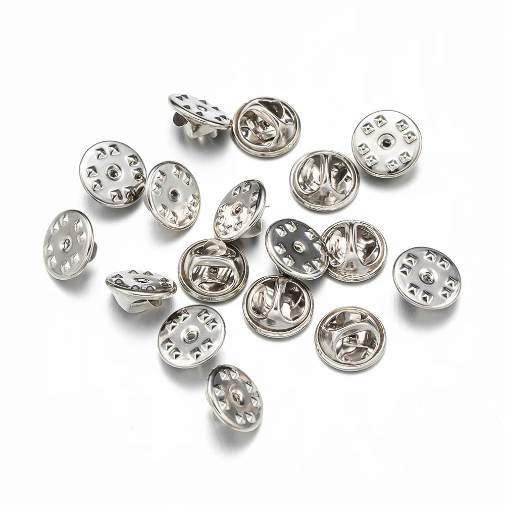 200Pcs Butterfly Clutch with Blank Pins Backs Tie Tacks Replacement for DIY Craft& Badge Jewelry Making -Locking Pin Backs Oasis Select Silver Base 200 Pieces
