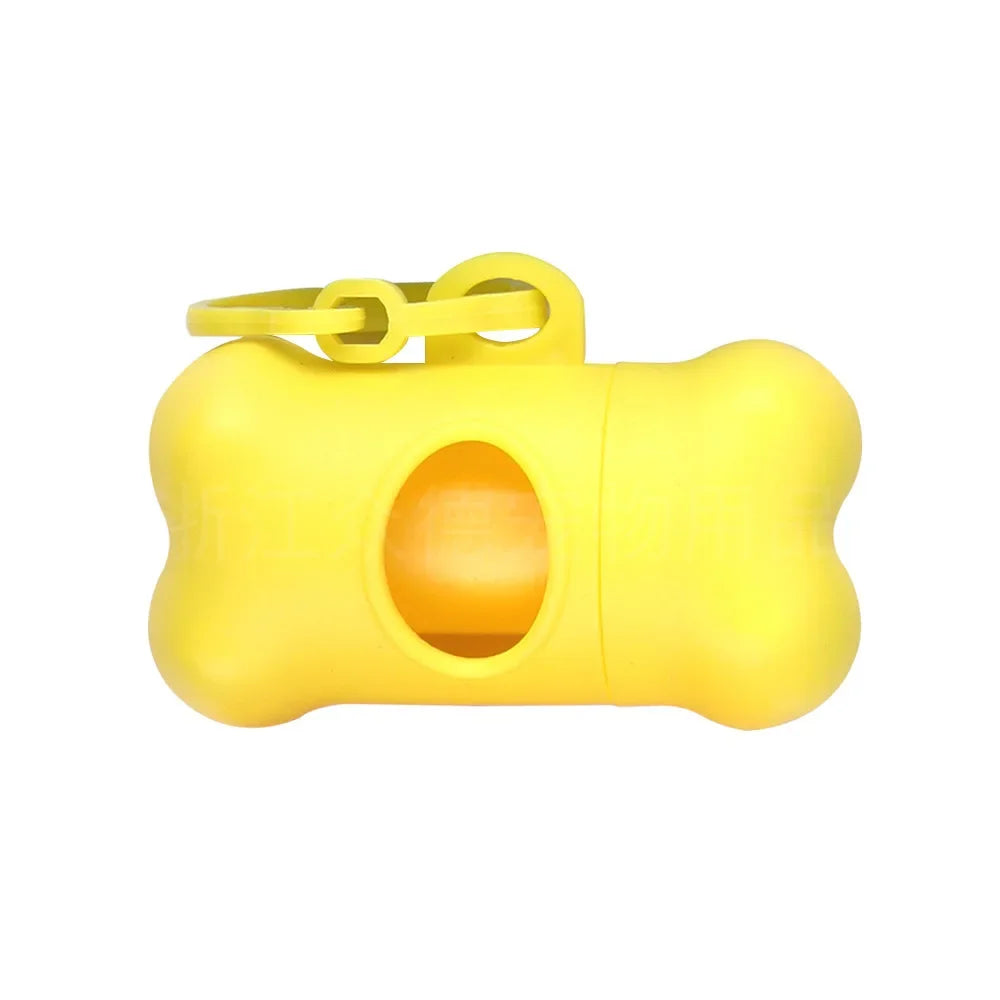 1/3pc Bone Shaped Bag Dispenser Disposable Pet Dog Waste Bag Holder Plastic Garbage Bag Case Carrier Disposal Poop Bag Dispenser Oasis Select yellow