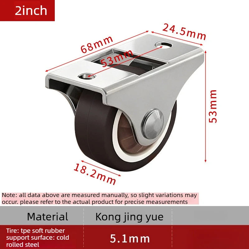 1pcs Ultra Quiet Small Caster Wheels for Under Bed Drawers & Kick Drawers Heavy Duty Furniture Moving Wheels for Coffee Table Oasis Select 2inch
