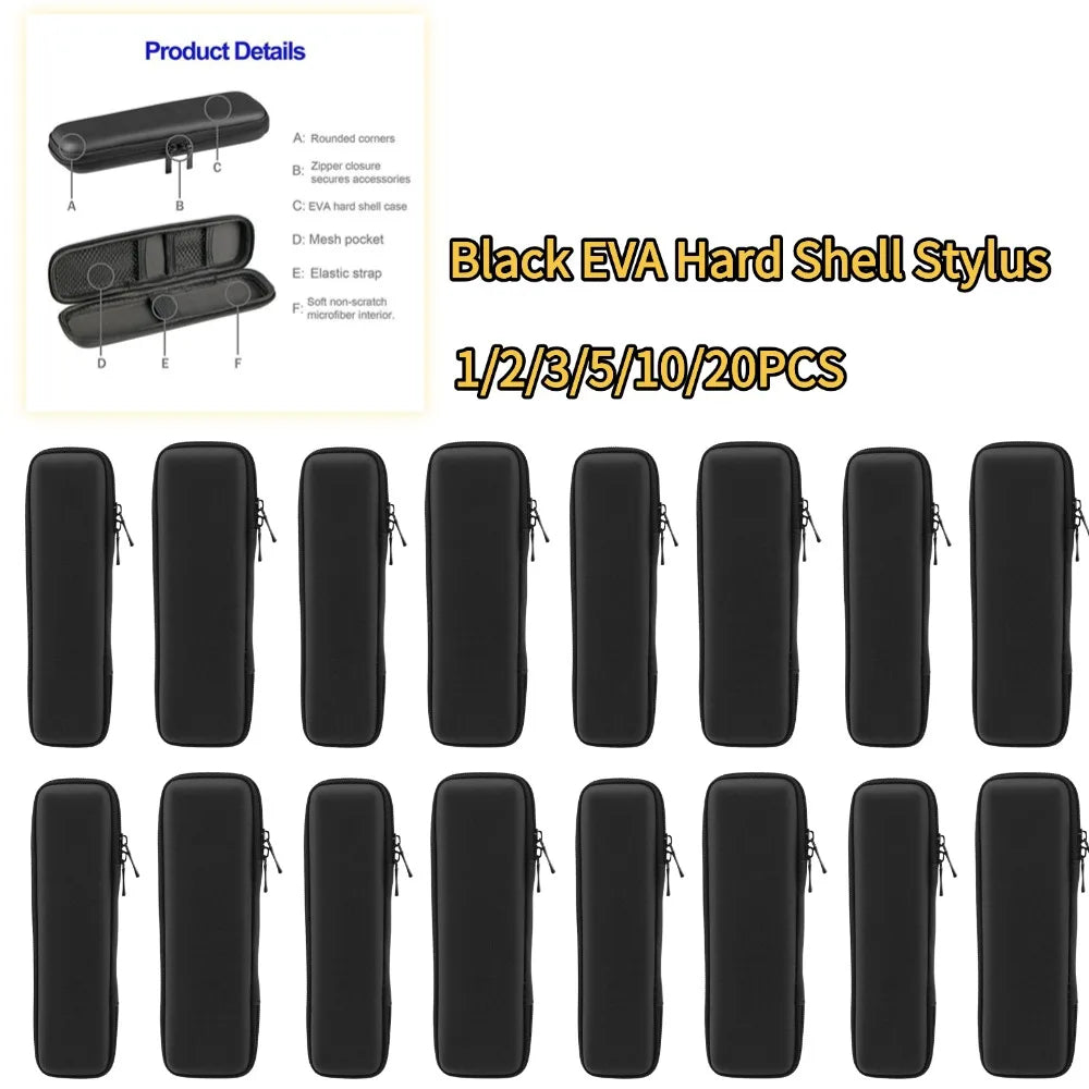 Black EVA Hard Shell Stylus Pen Pencil Case Holder Earphone Mesh Storage Organizer Pencil Zipper Case School Supplies Oasis Select