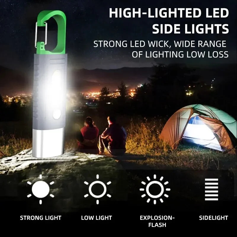 Mini Convenient High Power LED Flashlight Camping Flashlight, 3LEDAnd Side Lights TelescopicZoom Waterproof Light, Lampshade Oasis Select