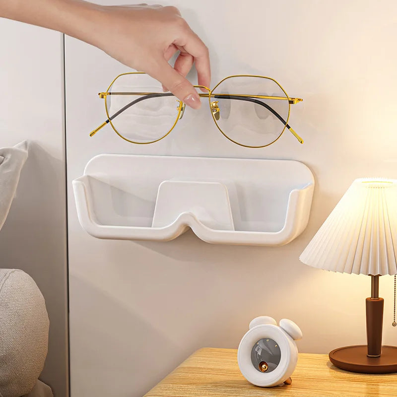 High End Glass Display Cabinet Glasses Storage Box Wall Mounted Perforated Free Sunglasses Storage Rack Sunglass Home Tidying Oasis Select