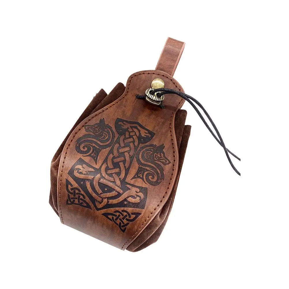 PU Leather Celtic Dice Bag Pouch | D&D RPG LARP Medieval Gift