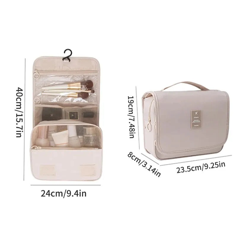 Travel Hanging Makeup Bag – Large Capacity Dry Wet Separation