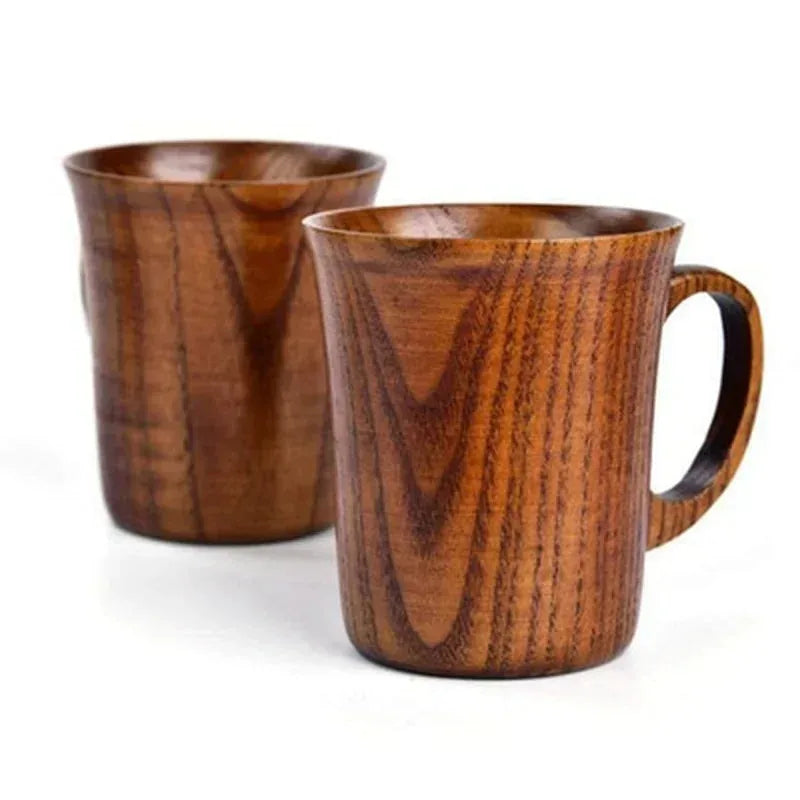 Wood Cup Mug Beer Coffee Tea Juice Milk Mug Tankard Handcrafted for Camping Picnic Home Office Party Home Accessories Oasis Select