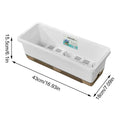 Self Watering Planter Cuttings Case with Base Drainage Hole And Absorbent Rope Rectangular Flower Pots for Vegetable Strawberry Oasis Select White
