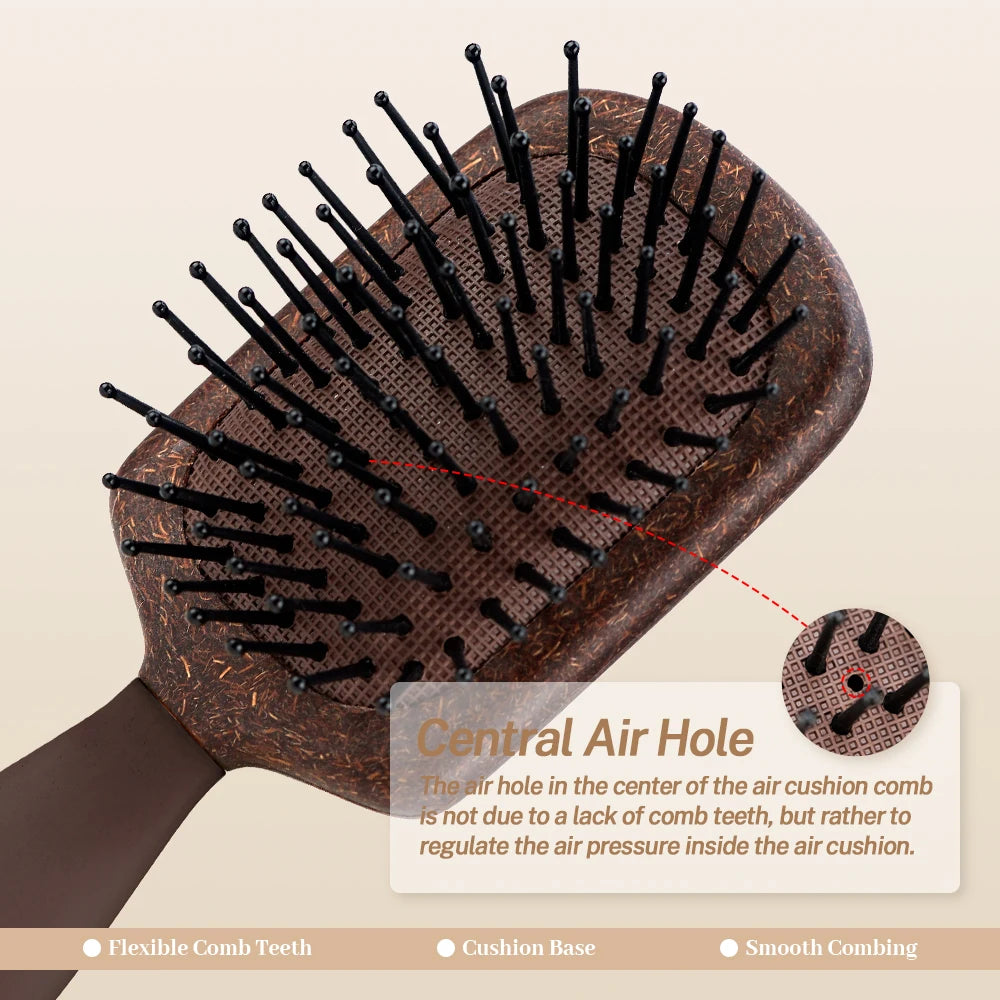 Wood Air Cushion Hair Brush & Scalp Massage Comb | Anti-Static Air Cushion Hair Brush Oasis Select