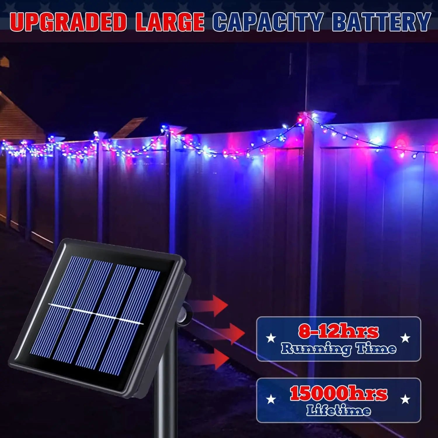 Outdoor Solar Light String Christmas Day Courtyard Decoration Starry Sky Independence Day Halloween Lights Oasis Select