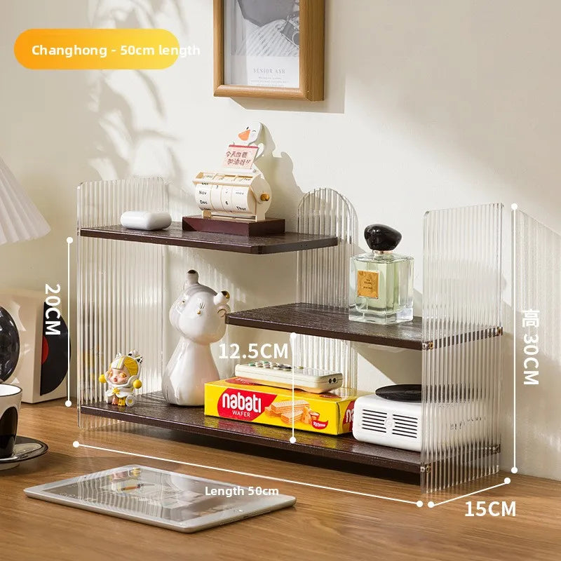 Desktop Shelf Cup Holder Table Bookshelf Home Student Learning Desk Multi-layer Storage Shelf Display Shelf Oasis Select 50Cm Changhong