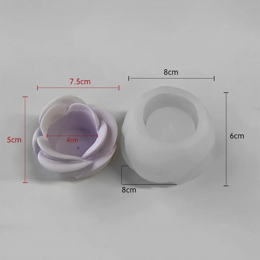 Rose Candle Holder Mold High-Quality Candle Holder Molds Flower Candlestick Silicone Mould Long Pole Candle For Artisan Gifts Oasis Select J-1022